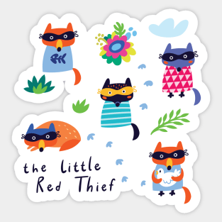 The litlle red thief Sticker